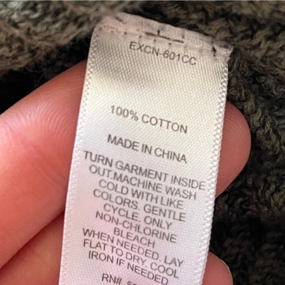 Express sweater circle hem army green scoop neck high low hem oversized XS - Picture 7 of 8